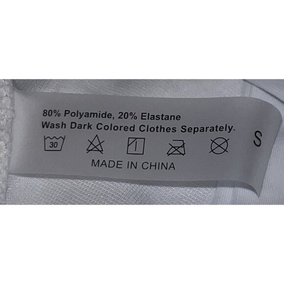 Women's White Bikini Bottom Cheeky Swimsuit Criss Cross Cut Out Back Bottom S - Picture 5 of 8